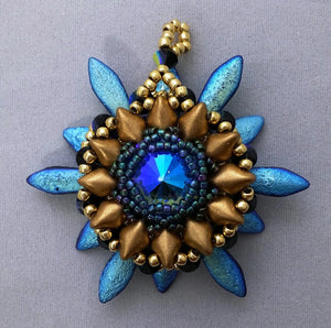 Blue and Gold Super Nova Pendant