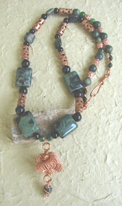 Copper Wire Work  & Kambaba Jasper Necklace