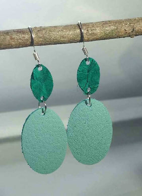 Teal and Green Leather Ovals