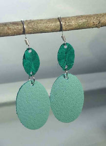 Teal and Green Leather Ovals